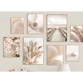 Beige Flower Grass Picture Canvas Painting Wall Art Nordic Minimalist Scenery Print ModernPoster Home Decor Living Room Design