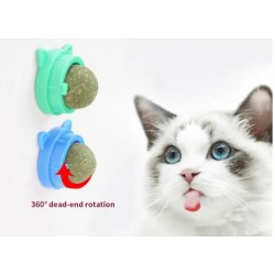 Natural Catnip Cat Rotatable Catnip Wall Ball Toys Licking Snacks Healthy Nutrition Ball Teeth Cleaning Catnip Toy Pet Supplies