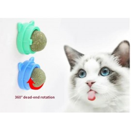 Natural Catnip Cat Rotatable Catnip Wall Ball Toys Licking Snacks Healthy Nutrition Ball Teeth Cleaning Catnip Toy Pet Supplies