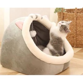 Pet Tent Cave Bed for Cats Small Dogs Self-Warming Cat Tent Bed Cat Hut Comfortable Pet Sleeping Bed Foldable Removable Washable