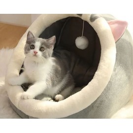 Pet Tent Cave Bed for Cats Small Dogs Self-Warming Cat Tent Bed Cat Hut Comfortable Pet Sleeping Bed Foldable Removable Washable