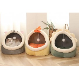 Pet Tent Cave Bed for Cats Small Dogs Self-Warming Cat Tent Bed Cat Hut Comfortable Pet Sleeping Bed Foldable Removable Washable