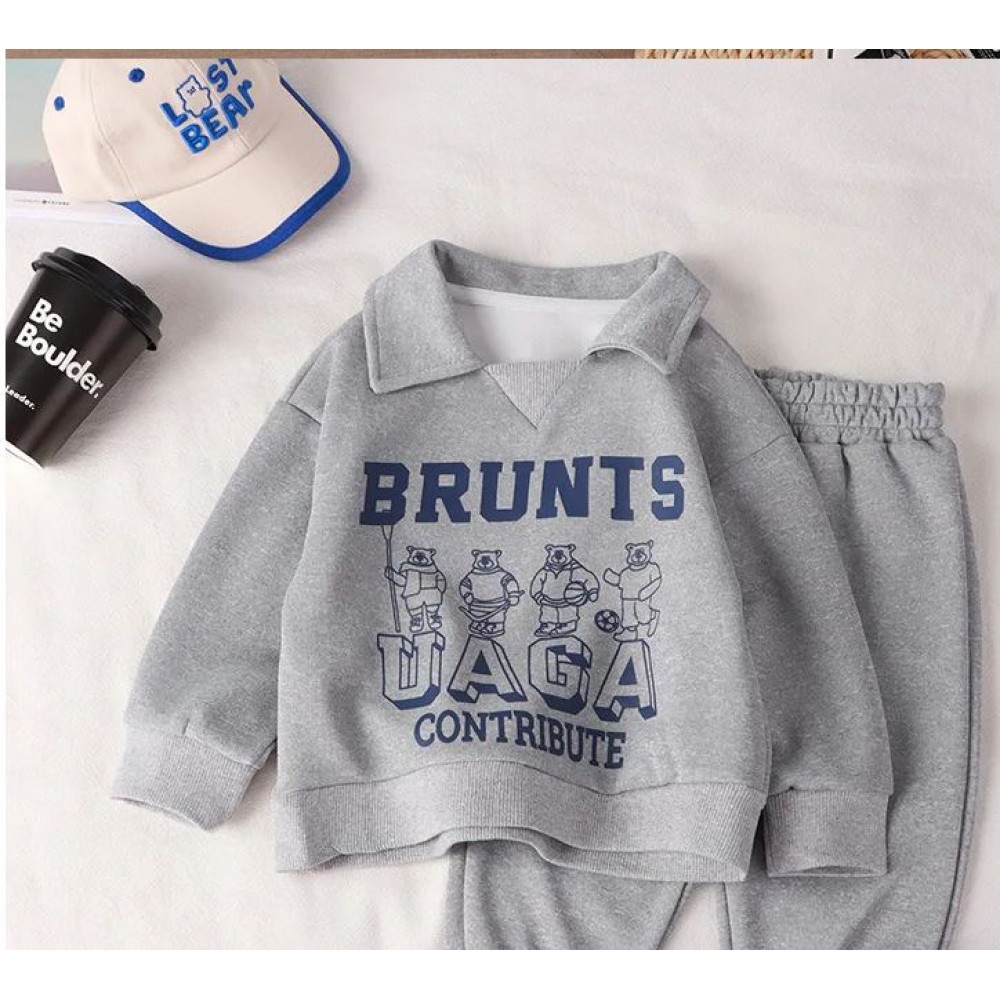 Children Clothes Sets Autumn Winter Polo Sweatshirt+Pants Sport Suits for Kids Boys Girls Warm Tracksuits Kids Clothing